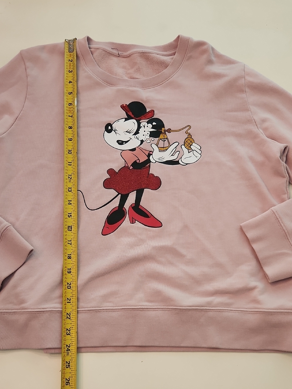 Kate Spade x Disney Minnie Mouse Pink Crewneck Sweatshirt Pullover XL - Picture 8 of 9